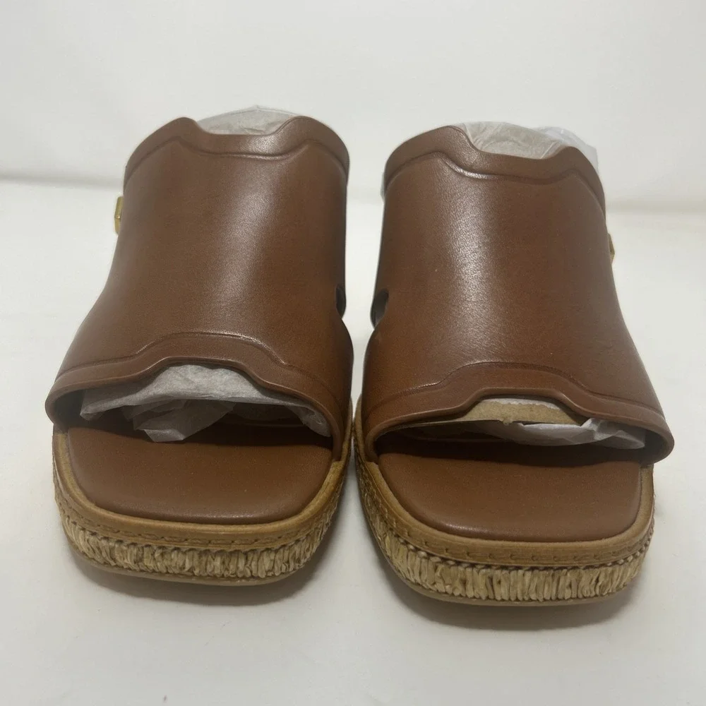 Franco Sarto Florence Heeled Slide Sandals Cognac Leather Women's 6.5 M